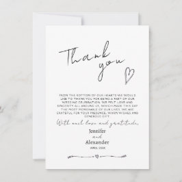 Minimalistische moderne Hochzeitswohnung Dankeschö Dankeskarte