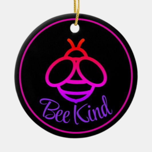 Minimalistische, moderne Honigbiene Keramik Ornament (Vorne)