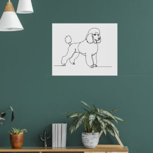 Minimalistische moderne Hund-Linienkunstzeichnung Poster