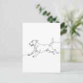 Minimalistische moderne Hund-Linienkunstzeichnung Postkarte (Stehend Vorderseite)