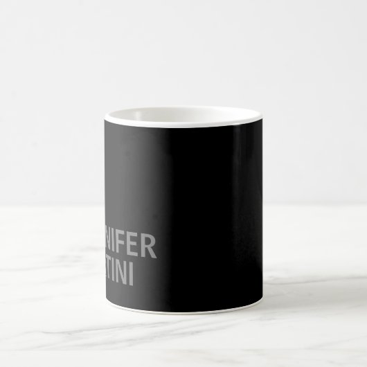 Minimalistische Moderne Ihren Namen Schwarz Grau h Kaffeetasse (Mittel)