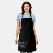 Minimalistische Moderne Ihren Namen Schwarz Grau h Schürze (Getragen)