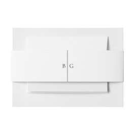 Minimalistische moderne Inline-Monogramm-Hochzeit Einladungsbanderole