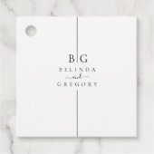 Minimalistische moderne Inline-Monogramm-Hochzeit Geschenkanhänger (Vorderseite)