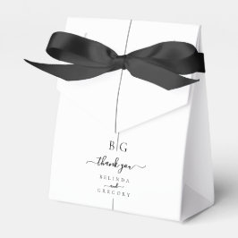 Minimalistische moderne Inline-Monogramm-Hochzeit Geschenkschachtel