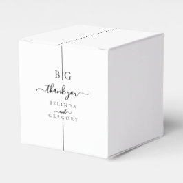Minimalistische moderne Inline-Monogramm-Hochzeit Geschenkschachtel