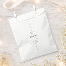 Minimalistische moderne Inline-Monogramm-Hochzeit Geschenktütchen