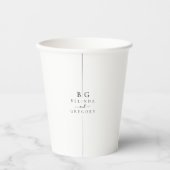 Minimalistische moderne Inline-Monogramm-Hochzeit Pappbecher (Vorderseite)
