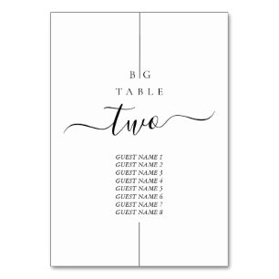 Minimalistische moderne Inline-Monogramm-Hochzeit Tischnummer