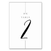 Minimalistische moderne Inline-Monogramm-Hochzeit Tischnummer (Vorderseite)