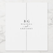 Minimalistische moderne Inline-Monogramm-Hochzeit Weinetikett (Einzelnes Label)