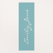 Minimalistische moderne Kalligrafie Aquamarin Blau Yogamatte (Vorderseite)