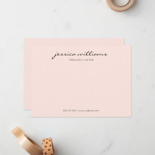 Minimalistische moderne Kalligrafie Beruflich Mitteilungskarte (Vorderseite/Rückseite Beispiel)