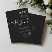 Minimalistische moderne Kalligrafie Black & White  Einladung