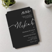 Minimalistische moderne Kalligrafie Black & White  Einladung