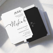 Minimalistische moderne Kalligrafie Black & White Einladung