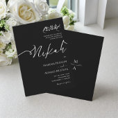 Minimalistische moderne Kalligrafie Black & White  Einladung
