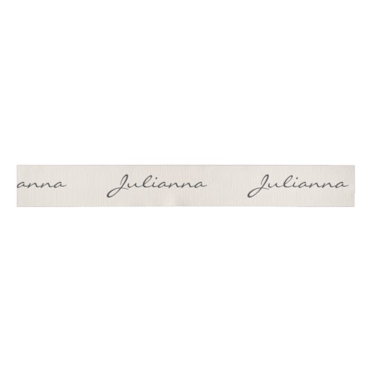 Minimalistische moderne Kalligrafie Elfenbein-Crem Ripsband (Vorderseite)