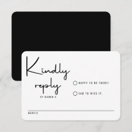 Minimalistische moderne Kalligrafie Lässige Hochze RSVP Karte