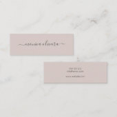 Minimalistische moderne Kalligrafie Mini Visitenkarte (Vorne/Hinten)