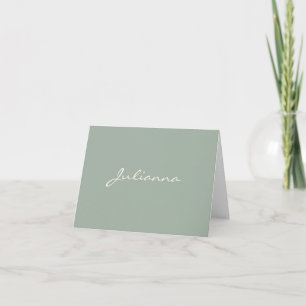 Minimalistische moderne Kalligrafie Salbei Grün Na