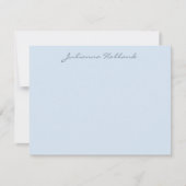 Minimalistische moderne Kalligrafie sanftes Blau N Mitteilungskarte (Vorderseite)