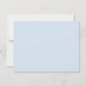 Minimalistische moderne Kalligrafie sanftes Blau N Mitteilungskarte (Rückseite)