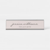 Minimalistische moderne Kalligrafie-Schreibtisch Schreibtischnamensplakette (Vorderseite )