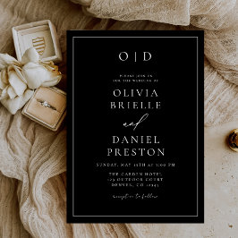 Minimalistische moderne Kalligrafie Schwarz-weiße Einladung