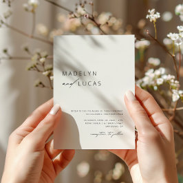 Minimalistische moderne Kalligrafie Schwarz-weiße  Einladung