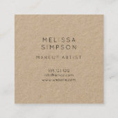 Minimalistische moderne Kalligraphie Kraftpapier Quadratische Visitenkarte (Rückseite)