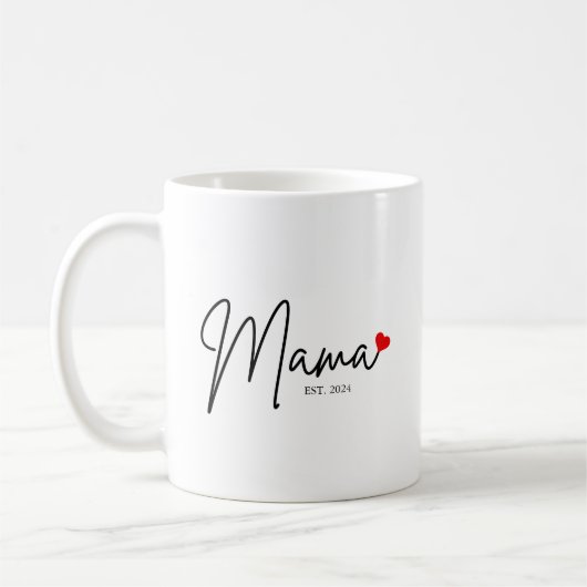 Minimalistische, moderne Kalligraphie, Mama-Gesche Kaffeetasse (Links)