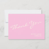 Minimalistische moderne Kalligraphie Pink Name Vie Dankeskarte (Vorderseite)