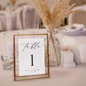 Minimalistische moderne Kalligraphie-Tischnummer Tischnummer