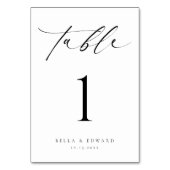 Minimalistische moderne Kalligraphie-Tischnummer Tischnummer (Vorderseite)