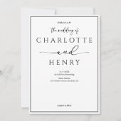 Minimalistische moderne kalligraphische Hochzeit Einladung (Vorderseite)