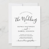 Minimalistische moderne kalligraphische Hochzeit Einladung (Vorderseite)