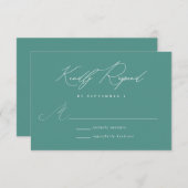 Minimalistische moderne kalligraphische Hochzeit R RSVP Karte (Vorne/Hinten)