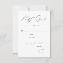 Minimalistische moderne kalligraphische Hochzeitme RSVP Karte