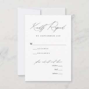 Minimalistische moderne kalligraphische Hochzeitme RSVP Karte