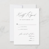 Minimalistische moderne kalligraphische Hochzeitme RSVP Karte (Vorderseite)