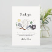 Minimalistische moderne Kleine-Koch-Kinderdusche Dankeskarte (Stehend Vorderseite)