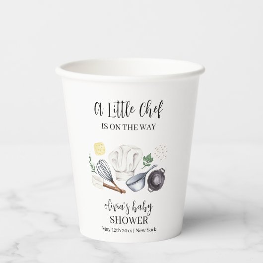 Minimalistische moderne Kleine-Koch-Kinderdusche Pappbecher (Vorderseite)