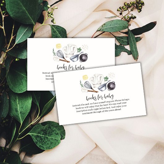 Minimalistische moderne Koch Bücher Kinderdusche Begleitkarte