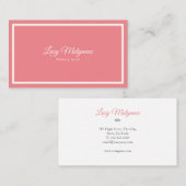 Minimalistische moderne Korallen und Weiß Beruflic Visitenkarte (Vorne/Hinten)