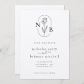 Minimalistische moderne Kraft-Rustikale Hochzeitsm Save The Date (Vorne/Hinten)