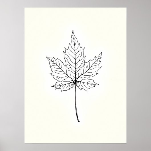 Minimalistische Moderne Kunst.Single Ahornblätterl Poster (Vorne)