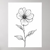 Minimalistische Moderne Kunst - Single Bloom Line  Poster (Vorne)