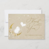 Minimalistische, moderne Lamm-Babydusche Dankeskarte (Vorderseite)