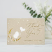 Minimalistische, moderne Lamm-Babydusche Dankeskarte (Stehend Vorderseite)